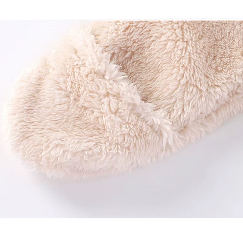 2026 Winter Newborn Baby Cartoon Bear Plush Onesie Hooded Ear Fluffy Romper Unisex 0-12M Thermal Infant Jumpsuit Warm Outfit