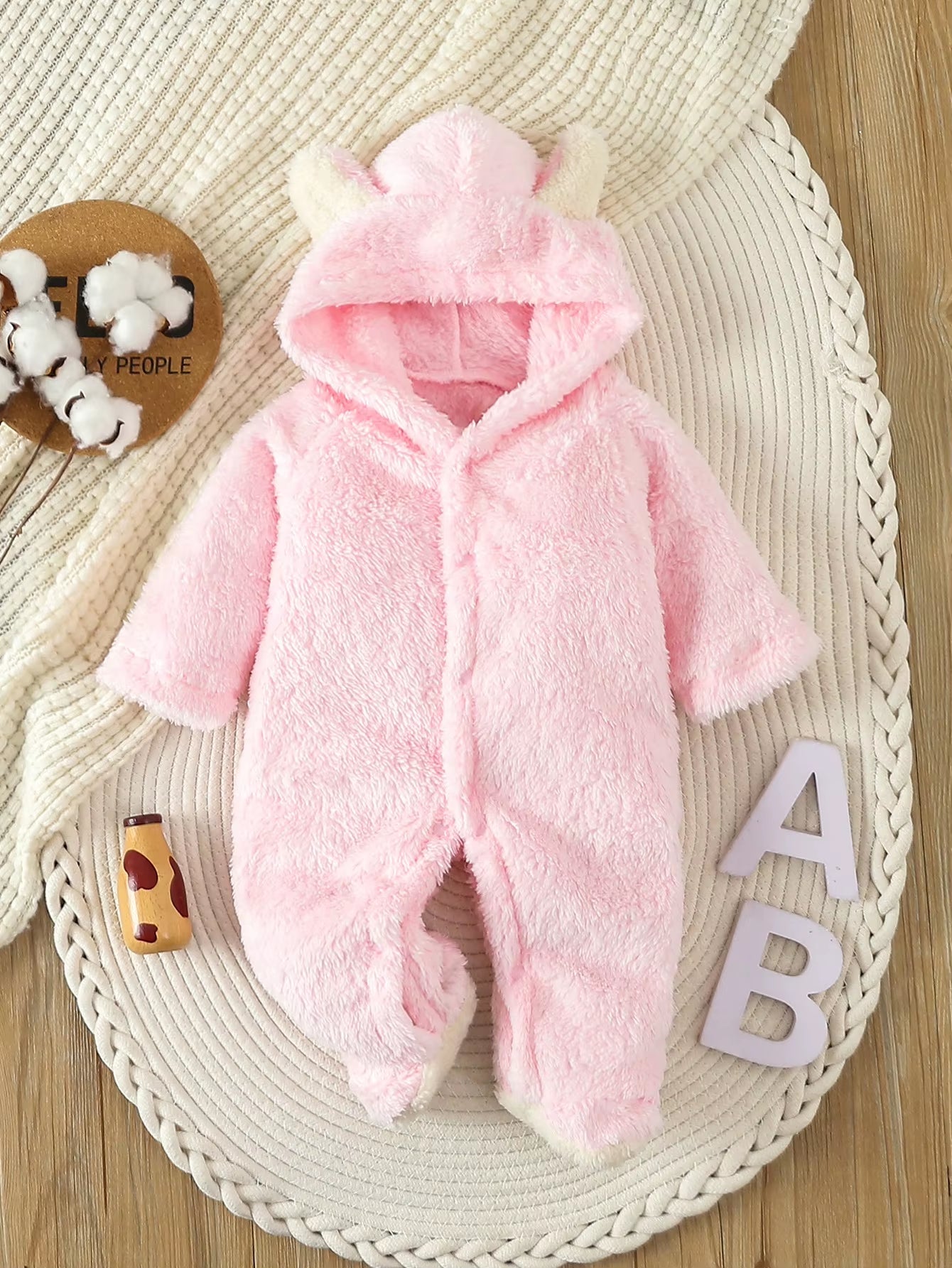 Newborn Baby Rompers Spring Autumn Warm Fleece Baby Boys Costume Baby Girls Clothing Animal Baby Pajamas Hooded Jumpsuits 0-1Y