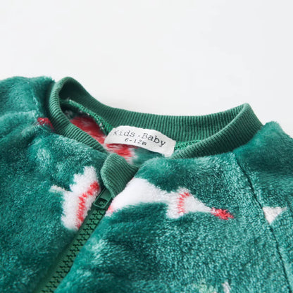Fleece Thickened Infants Rompers Baby Cute Clothing Warm Christmas Winter Jumpsuits Cartoon