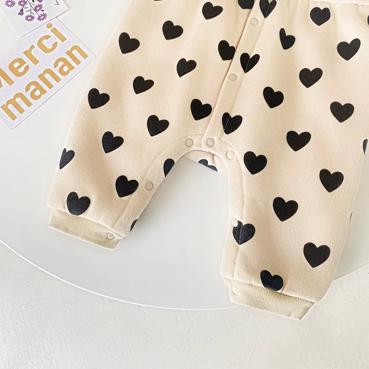 Long Sleeve Baby Girls Ropmers Winter Infants Clothing Heart