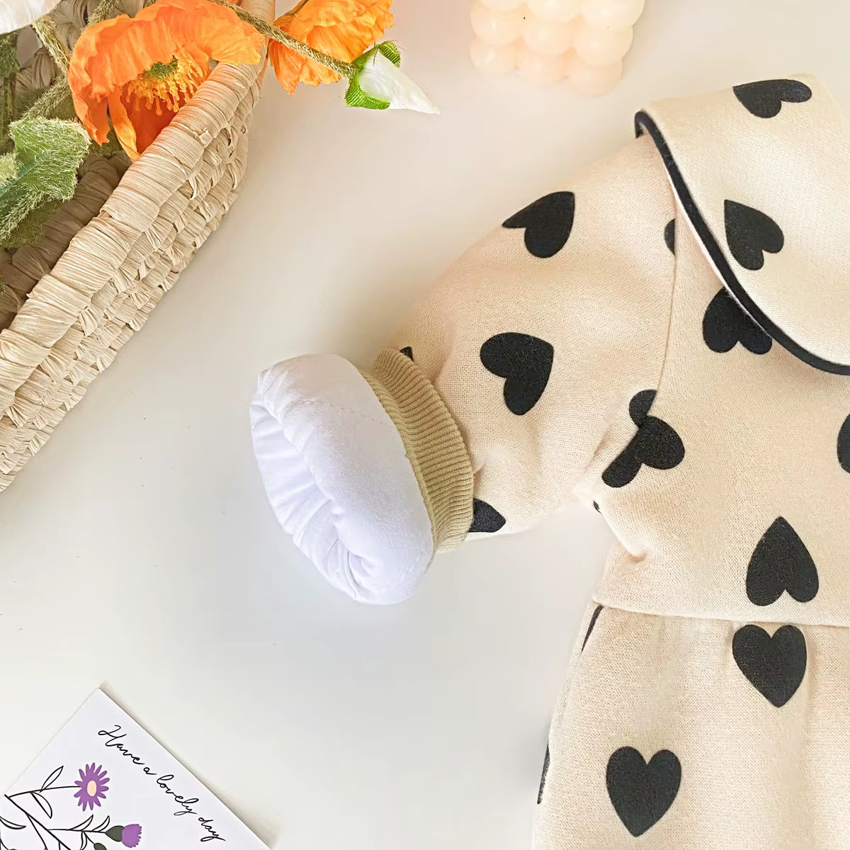 Long Sleeve Baby Girls Ropmers Winter Infants Clothing Heart