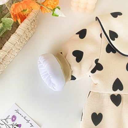 Long Sleeve Baby Girls Ropmers Winter Infants Clothing Heart