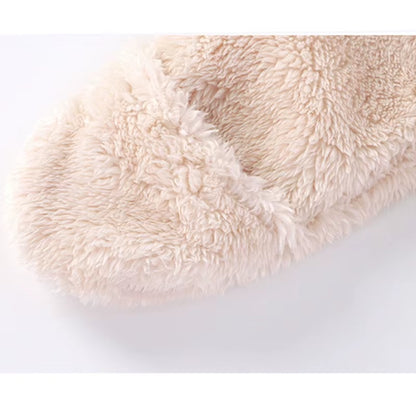 2026 Winter Newborn Baby Cartoon Bear Plush Onesie Hooded Ear Fluffy Romper Unisex 0-12M Thermal Infant Jumpsuit Warm Outfit